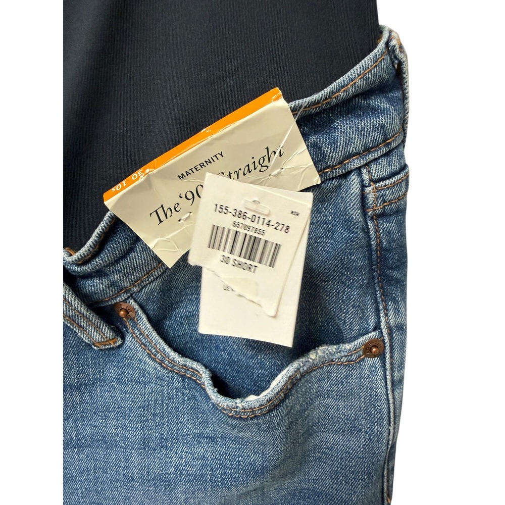 NWT Abercrombie & Fitch The 90's Straight Maternity Jeans Womens 10s/30 Blue - Picture 6 of 8